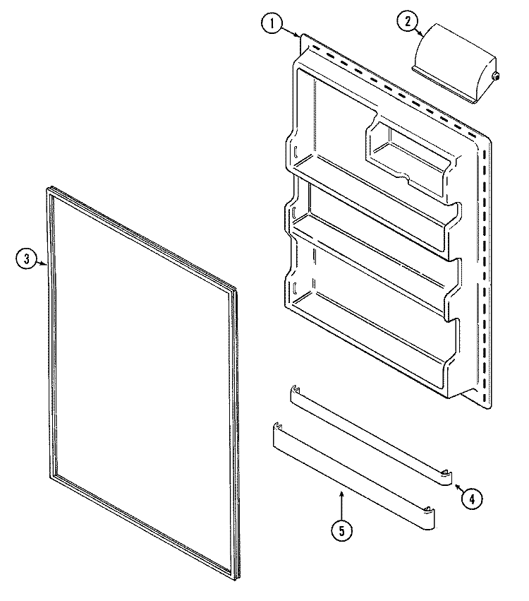 FRESH FOOD INNER DOOR Diagram and Parts List for PTB1551FRW  Maytag Refrigerator