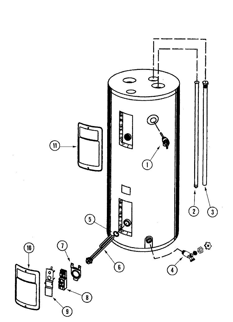 BODY Diagram and Parts List for HJ6661JRT  Maytag Water Heater