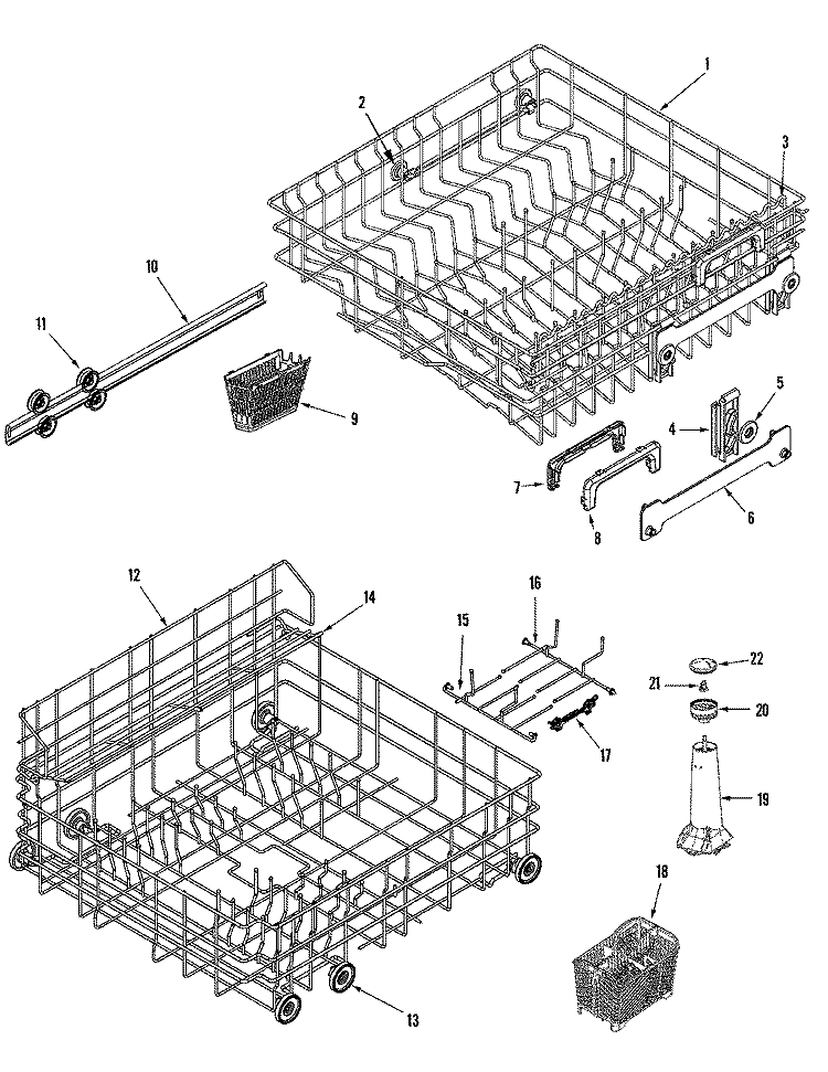 TRACK & RACK ASSEMBLY Diagram and Parts List for MDB6658AWQ  Maytag Dishwasher