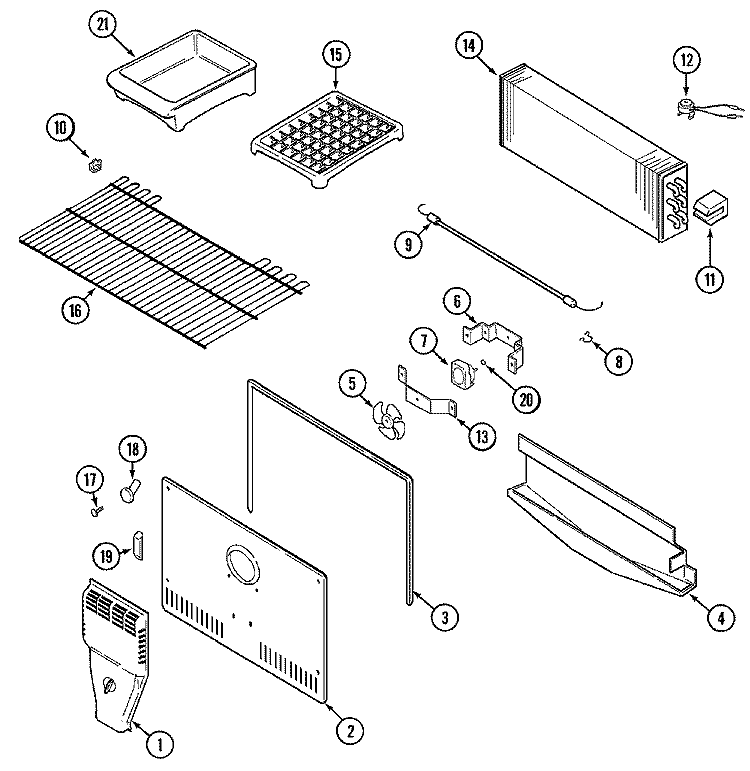 FREEZER COMPARTMENT Diagram and Parts List for PTB1953GEW  Maytag Refrigerator