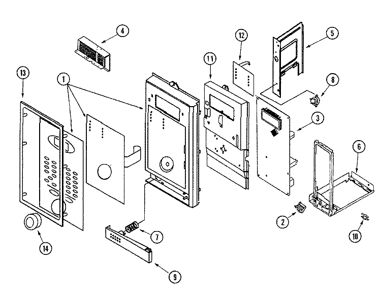 CONTROL PANEL Diagram and Parts List for JMV8100AAW  Jenn-Air Microwave