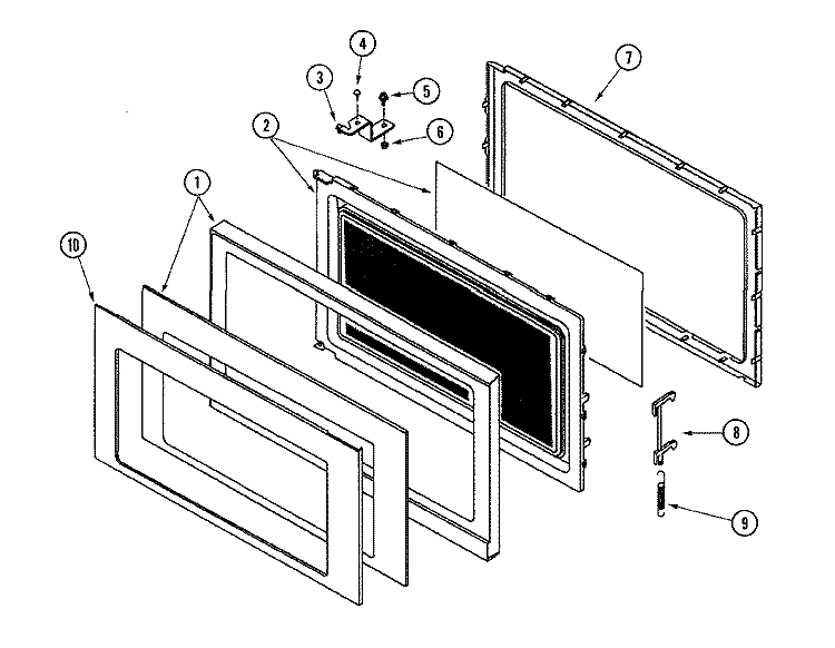DOOR Diagram and Parts List for JMV8100AAW  Jenn-Air Microwave