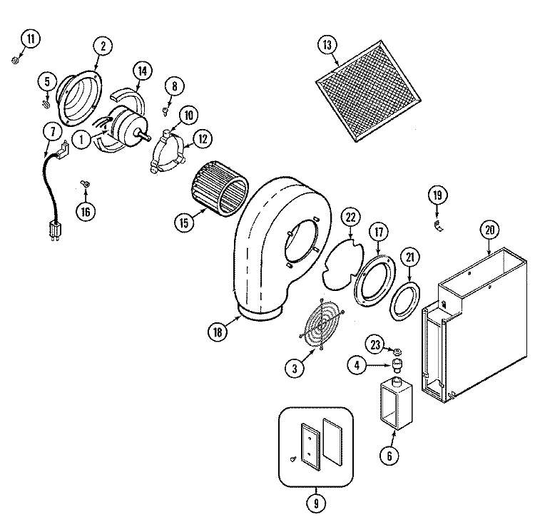 BLOWER MOTOR - BLOWER / PLENUM Diagram and Parts List for JED7430AAB  Jenn-Air Cooktop