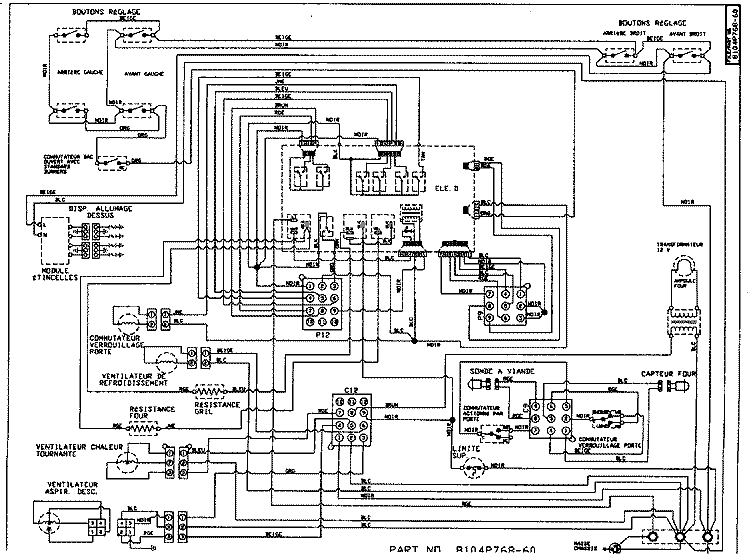 WIRING INFORMATION Diagram and Parts List for JDS9860ACB  Jenn-Air Range