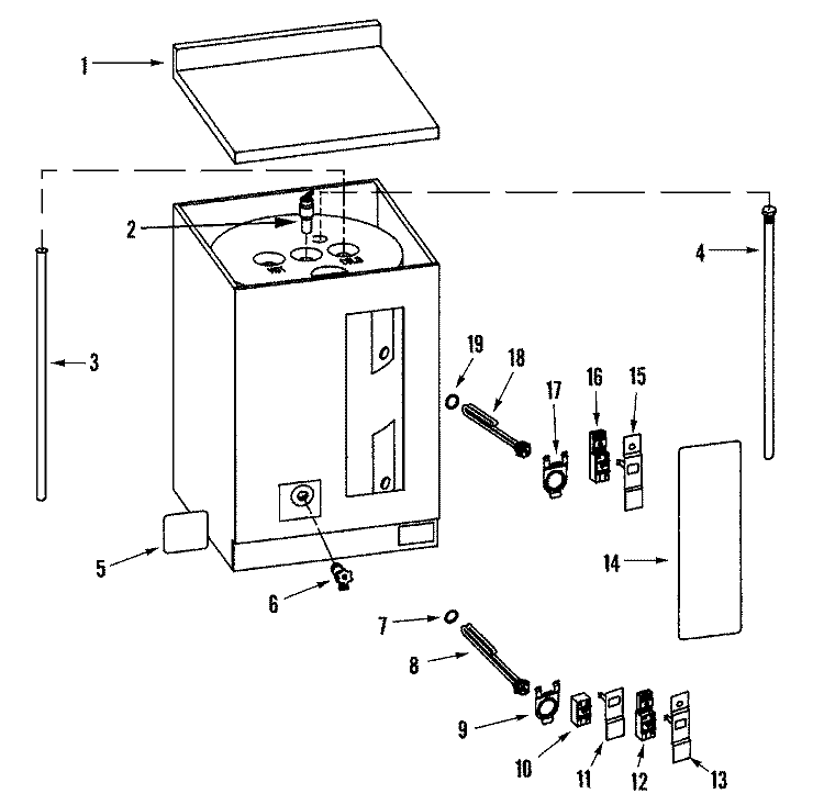 BODY Diagram and Parts List for HJ6402JT4WCSA  Maytag Water Heater