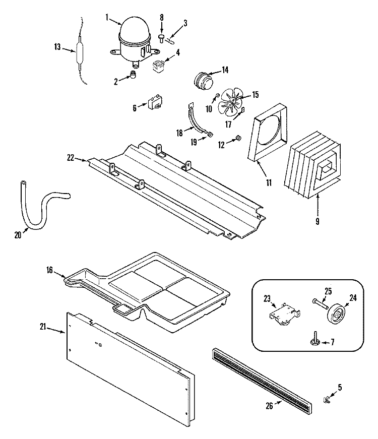 COMPRESSOR (REV 10) Diagram and Parts List for CT15G4W  Crosley Refrigerator
