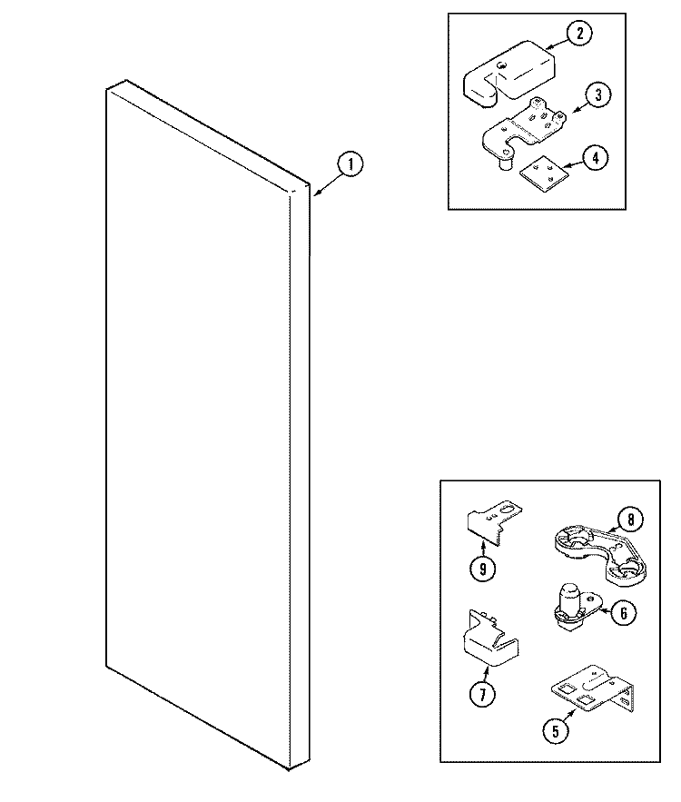 FRESH FOOD OUTER DOOR Diagram and Parts List for KG57U95SKD  Maytag Refrigerator