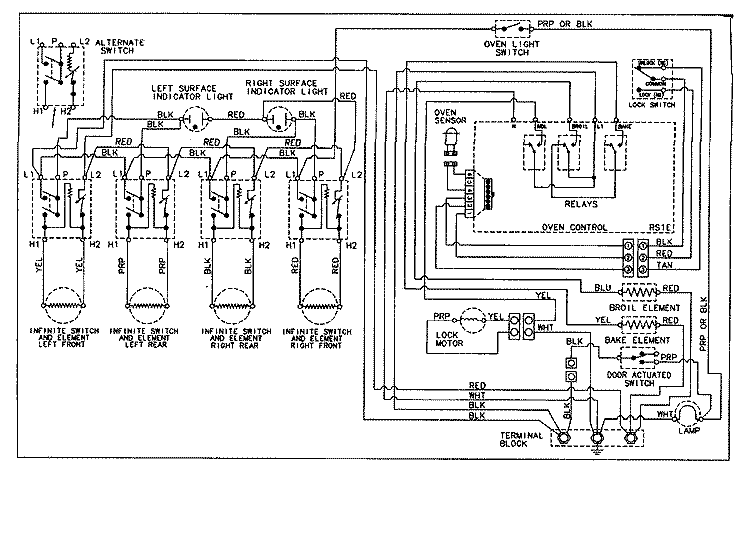 WIRING INFORMATION Diagram and Parts List for MER5550BAW  Maytag Range