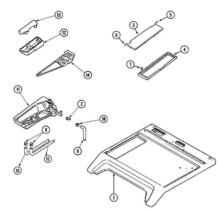 TOP Diagram and Parts List for MAH3000BGW  Maytag Washer