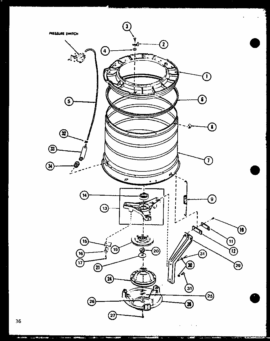 (lw2402/p1110516w) (lw2403/p1110517w) Diagram and Parts List for LW2302 P1110514W Amana Washer