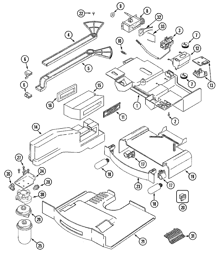 CONTROLS Diagram and Parts List for MSD2458GEB  Maytag Refrigerator