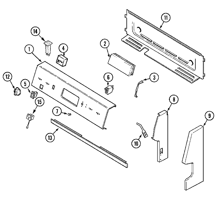 CONTROL PANEL Diagram and Parts List for CE35110BCV  Crosley Range
