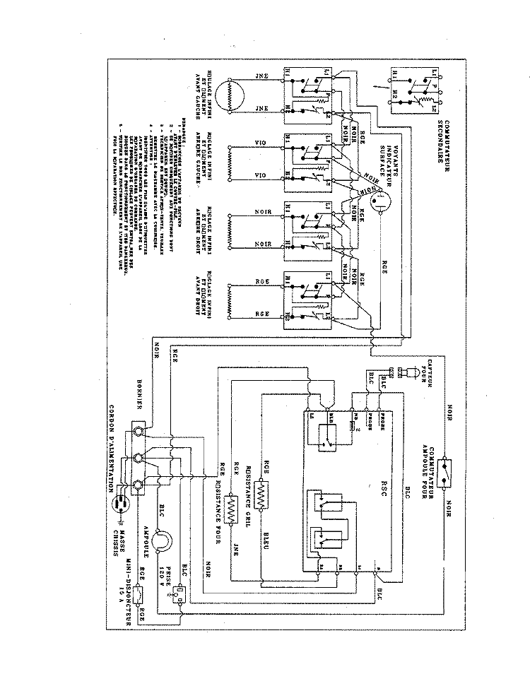 WIRING INFORMATION (FCH) Diagram and Parts List for CE35110BCV  Crosley Range