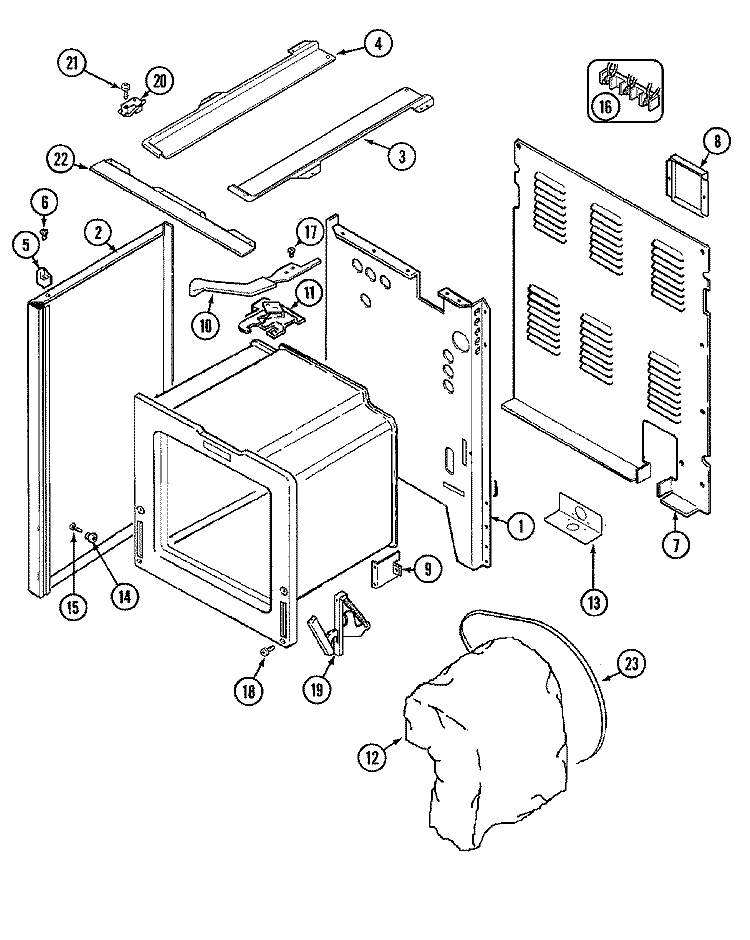 BODY Diagram and Parts List for DCF4215AW  Amana Range