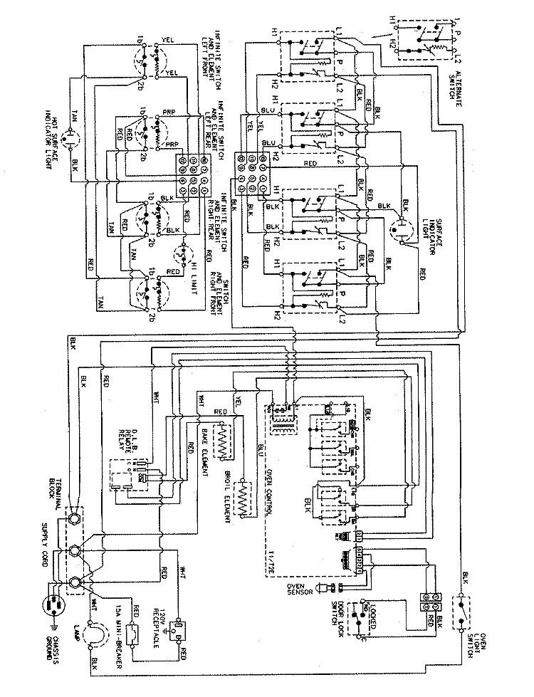 WIRING INFORMATION Diagram and Parts List for CE38700BCV  Crosley Range