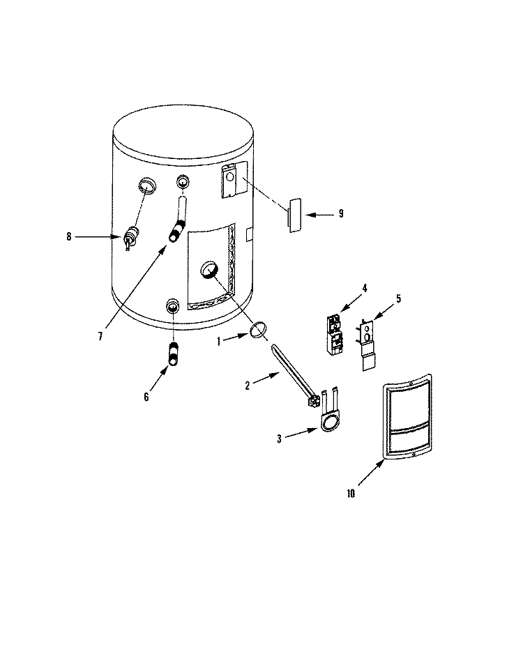 BODY Diagram and Parts List for H6610MS  Maytag Water Heater