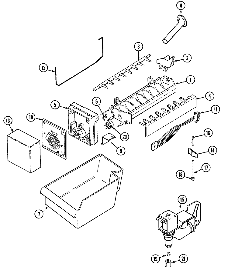OPTIONAL ICE MAKER KIT - UKI1000AGX Diagram and Parts List for GT2127PEGW  Maytag Refrigerator