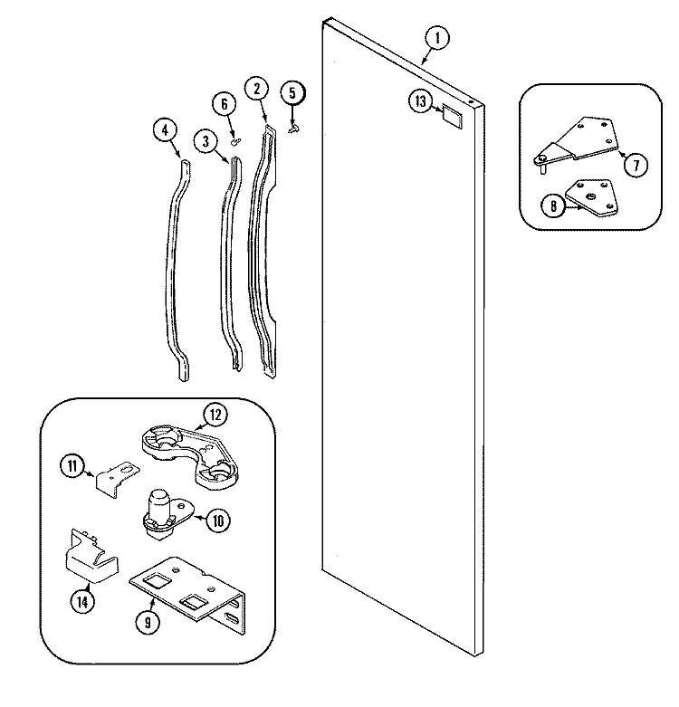 FRESH FOOD OUTER DOOR Diagram and Parts List for GS2182NKGW  Maytag Refrigerator
