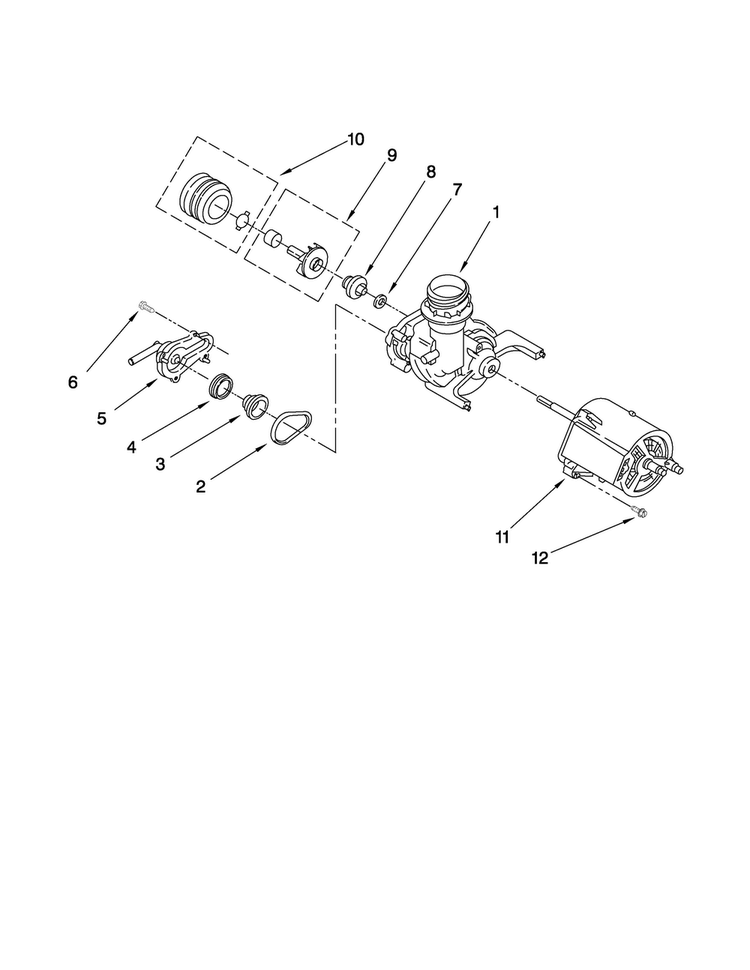 Pump And Motor Parts Diagram and Parts List for CDB4000XB0  Magic Chef Dishwasher