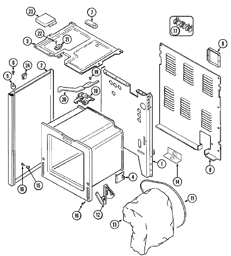 BODY Diagram and Parts List for JER8530AAW  Jenn-Air Range