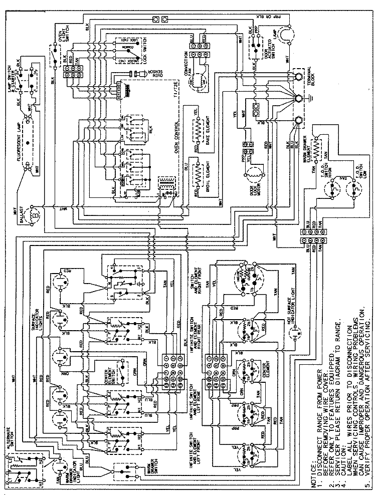 WIRING INFORMATION Diagram and Parts List for JER8855BAS  Jenn-Air Range