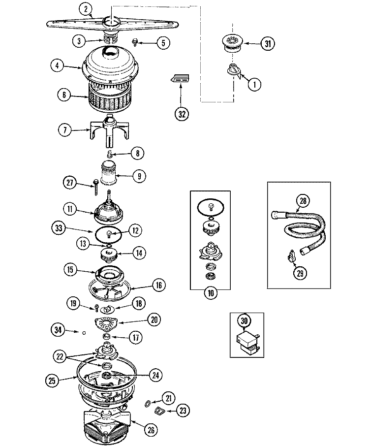 PUMP & MOTOR Diagram and Parts List for DDW261RAW PDDW261RAW0 Amana Dishwasher