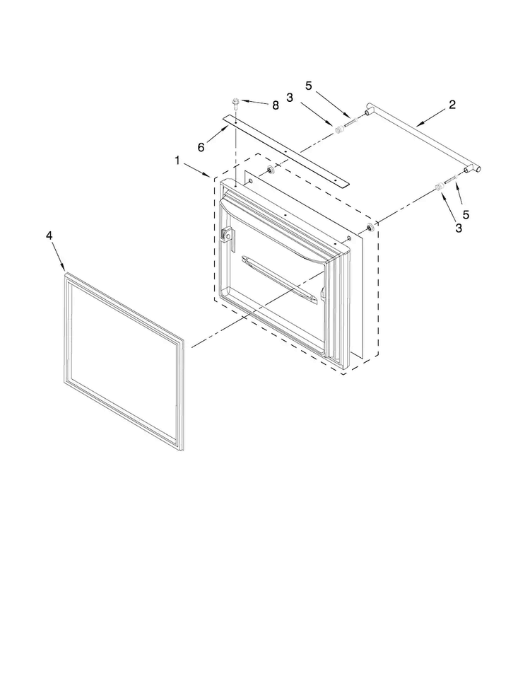 Freezer Door Parts Diagram and Parts List for JFC2089HPR2  Jenn-Air Refrigerator