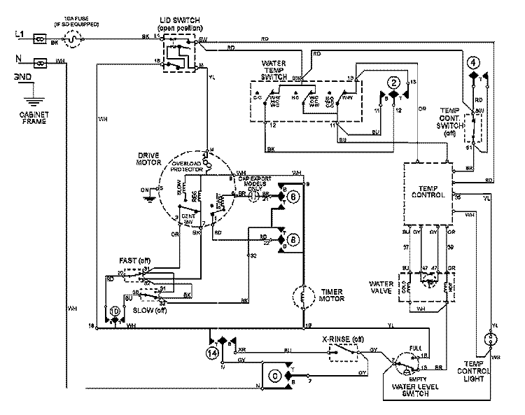 WIRING INFORMATION Diagram and Parts List for MAV7757AWW  Maytag Washer