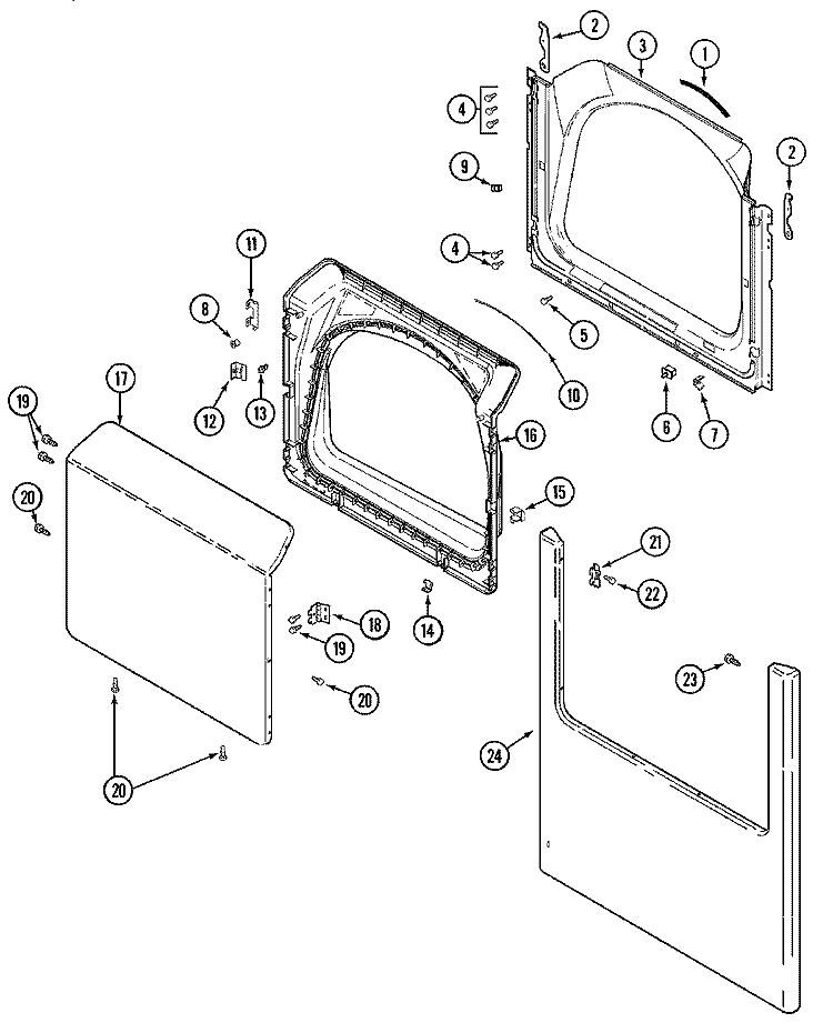DOOR Diagram and Parts List for MDE7757AYW  Maytag Dryer