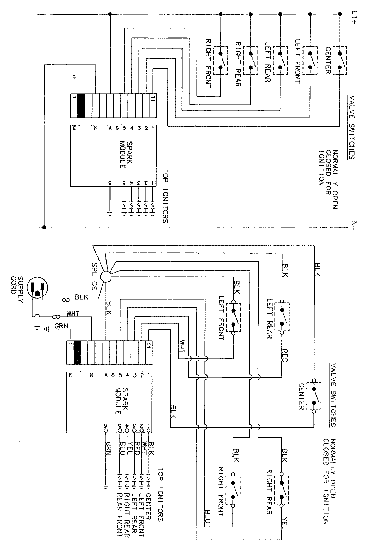 WIRING INFORMATION Diagram and Parts List for JGC7536ADS  Jenn-Air Cooktop