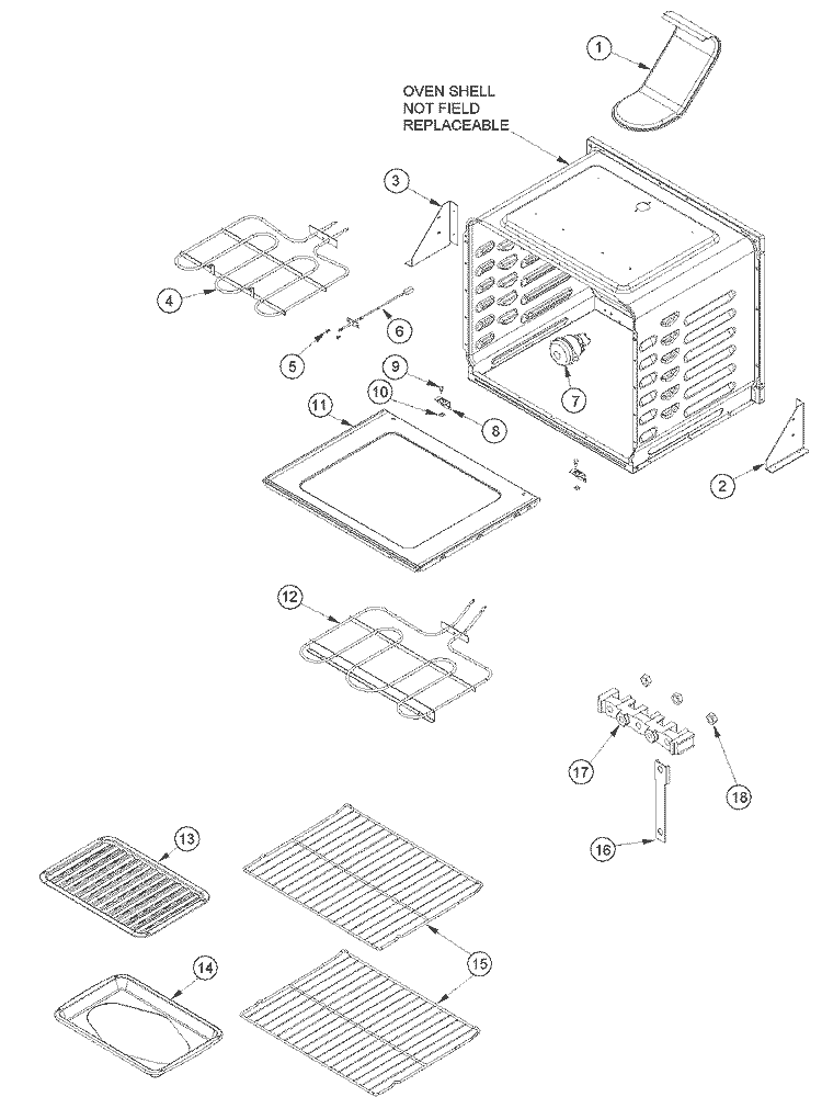CAVITY Diagram and Parts List for ACF4215AB PACF4215AB1 Amana Range