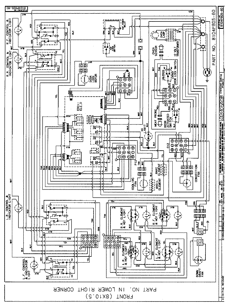 WIRING INFORMATION Diagram and Parts List for JES9800ACW  Jenn-Air Range