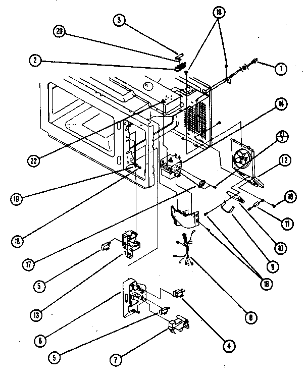 Magnetron Diagram and Parts List for 99621  Kenmore Microwave