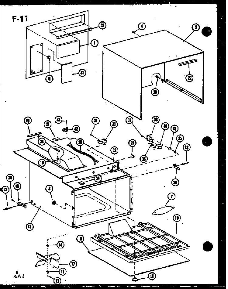 Section 7 Diagram and Parts List for RC-6D P73860-3M Amana Microwave