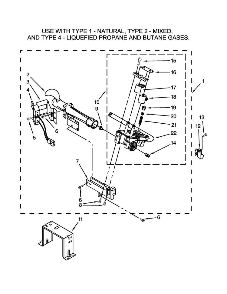 Burner Assembly Diagram and Parts List for MLE20PNAGW0  Maytag Washer Dryer Combo