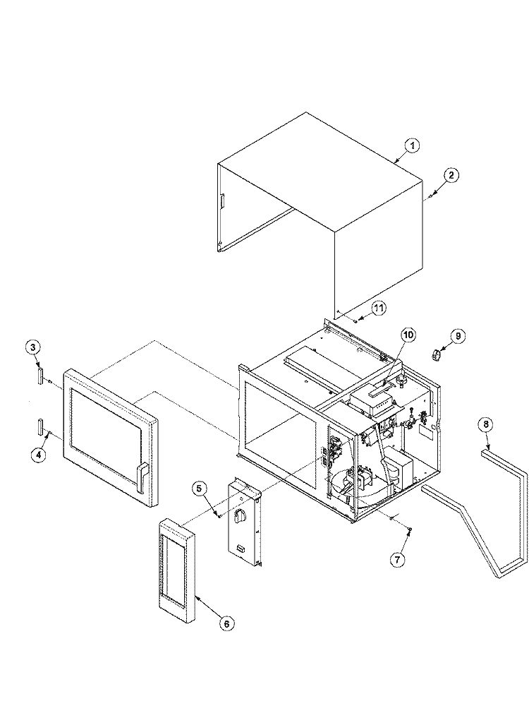 OUTER CASE Diagram and Parts List for RCS10D P1327701M Amana Microwave