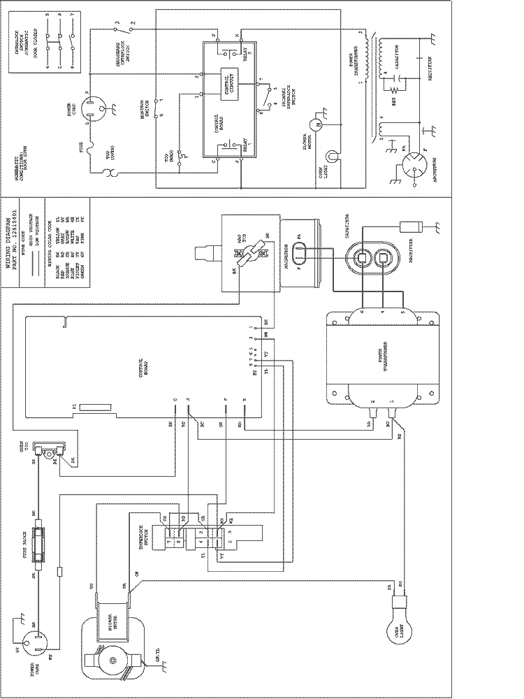 WIRING INFORMATION Diagram and Parts List for RCS10 P1327703M Amana Microwave