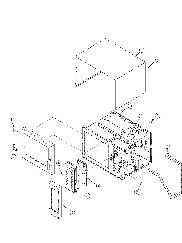 OUTER CASE Diagram and Parts List for RCS10 P1327703M Amana Microwave