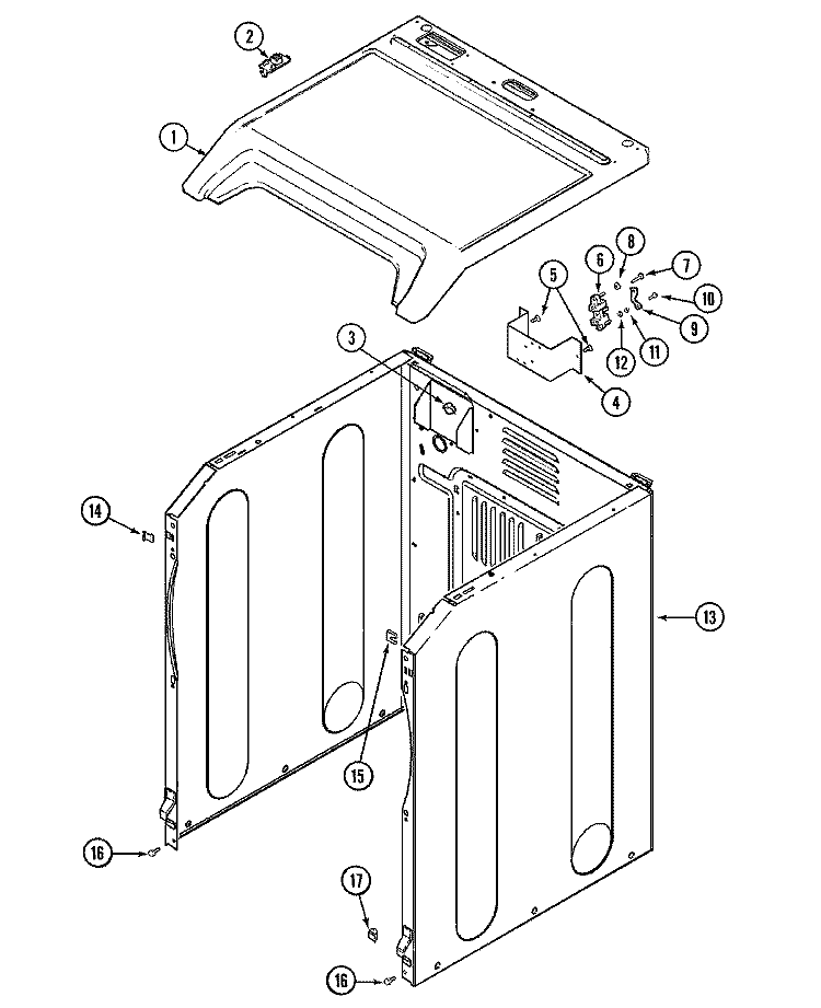 CABINET Diagram and Parts List for MDG7758AWQ  Maytag Dryer