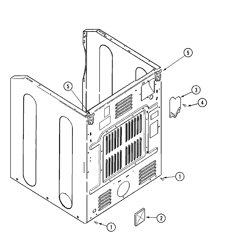 CABINET - REAR Diagram and Parts List for MDG7758AWQ  Maytag Dryer