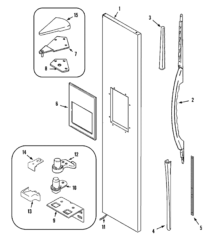 FREEZER OUTER DOOR Diagram and Parts List for ARS2760BW  Amana Refrigerator