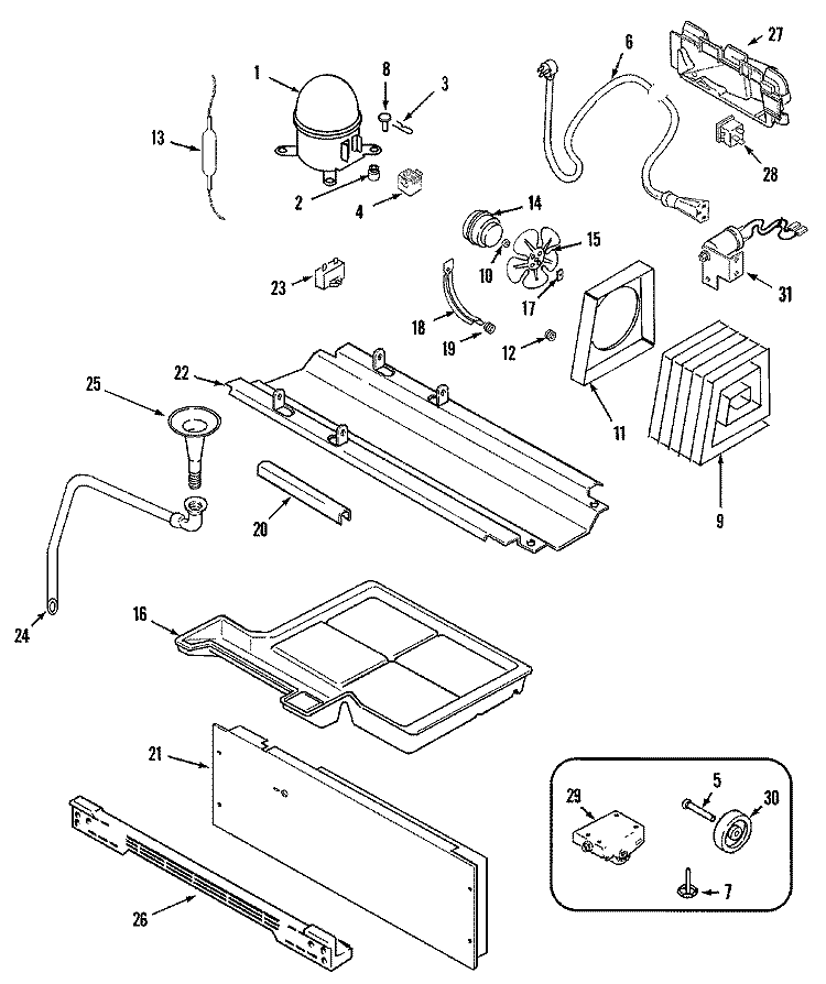COMPRESSOR (REV 11) Diagram and Parts List for KGU57990KD  Maytag Refrigerator