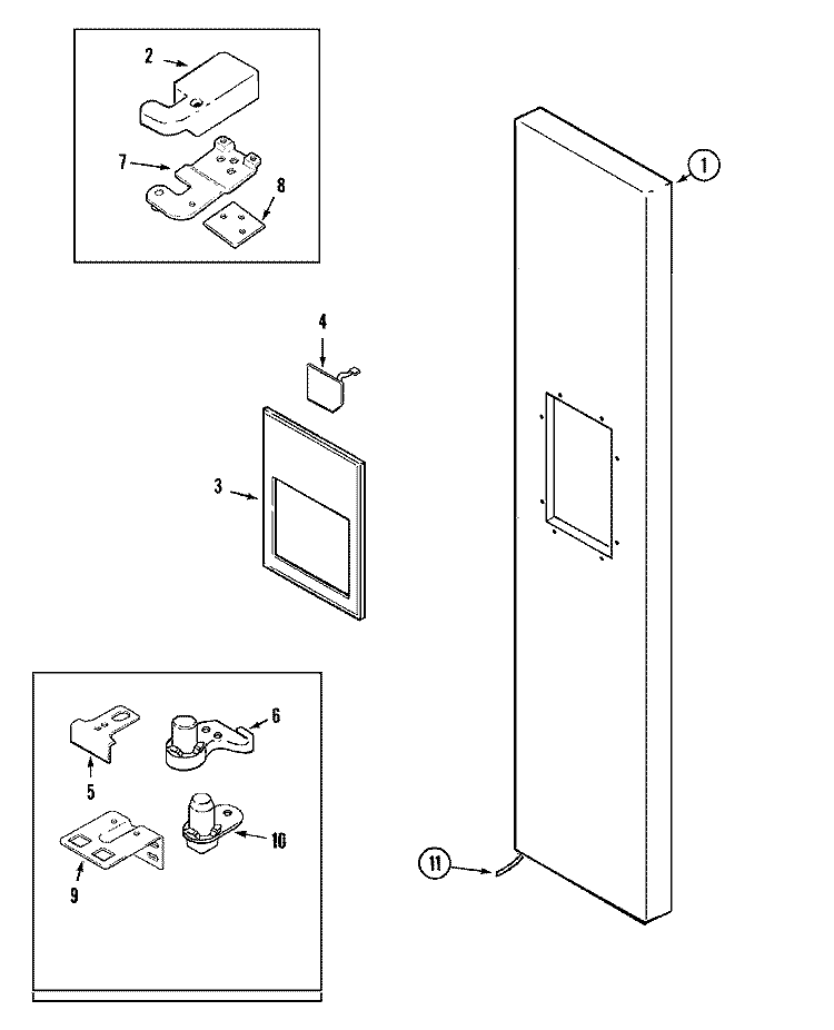 FREEZER OUTER DOOR Diagram and Parts List for KGU57990KD  Maytag Refrigerator
