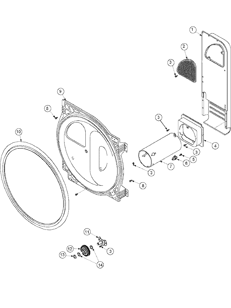 REAR BULKHEAD, AIR DUCT Diagram and Parts List for ALG866SCW PALG866SCW Amana Dryer