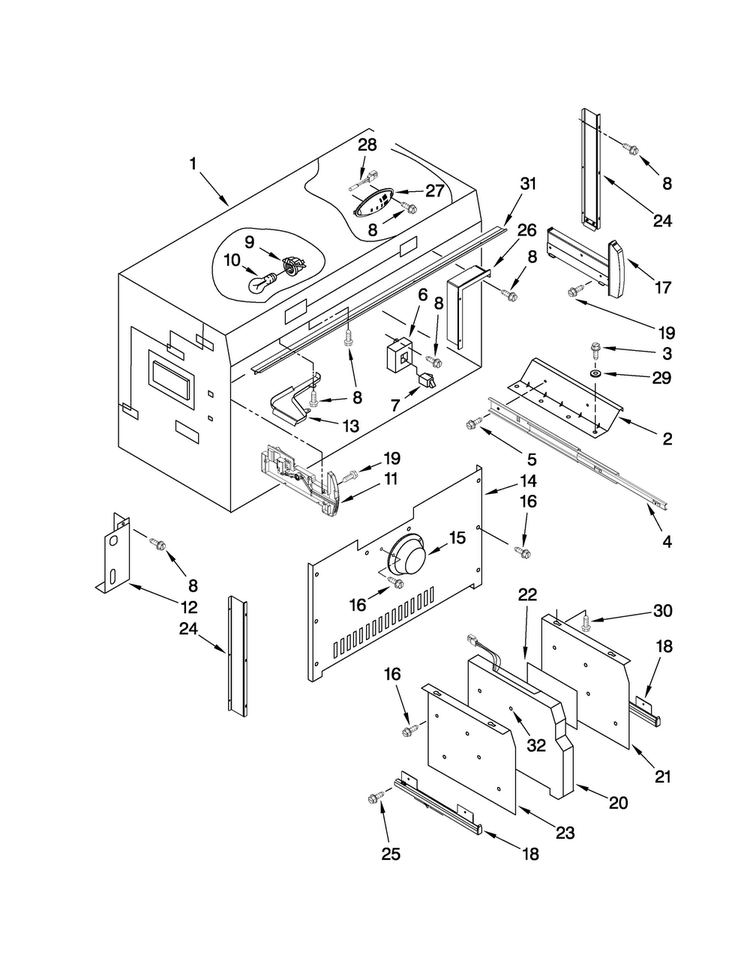 Freezer Liner Parts Diagram and Parts List for JB36NXFXRW00  Jenn-Air Refrigerator