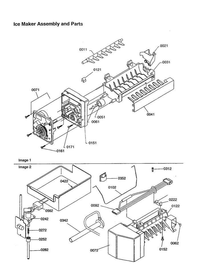 Ice Maker Assembly And Parts Diagram and Parts List for TXI18VE-P1302402WE  Amana Refrigerator