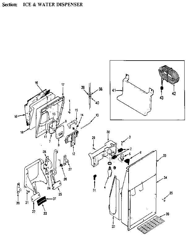 Ice & Water Dispenser Diagram and Parts List for JRSD246B MBQ81C Jenn-Air Refrigerator