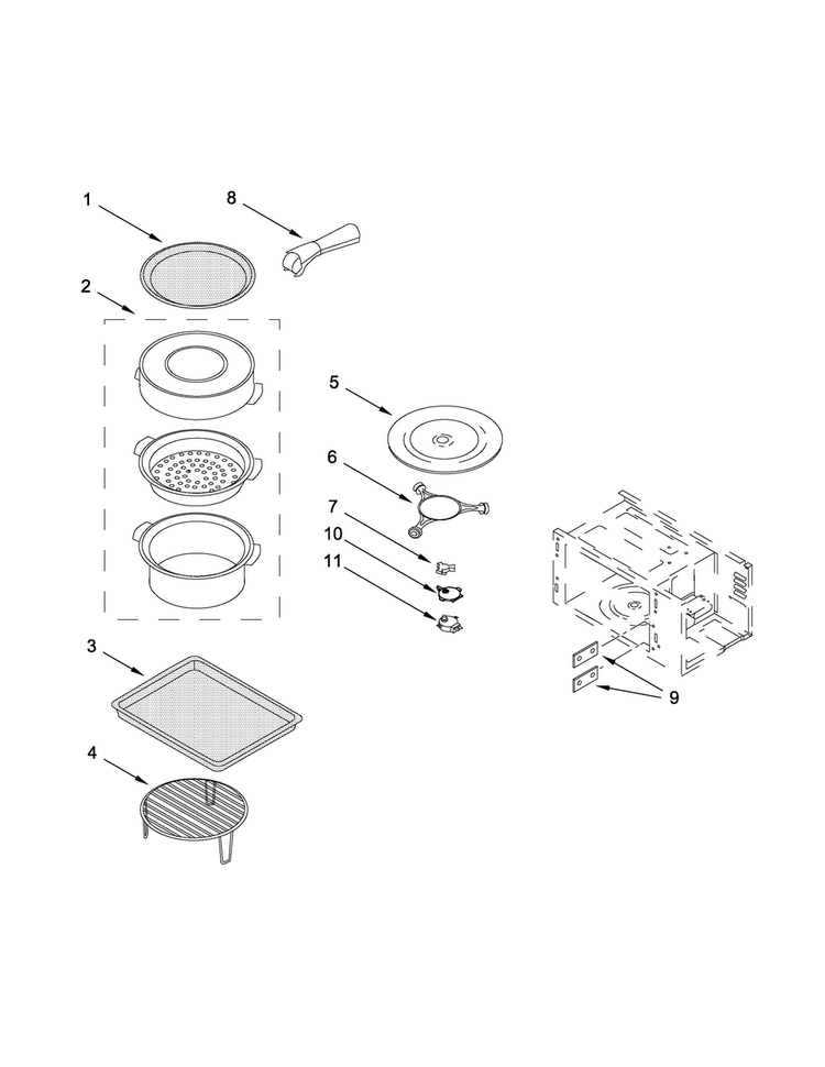 Internal Microwave Parts Diagram and Parts List for MMW7730DE01  Maytag Microwave