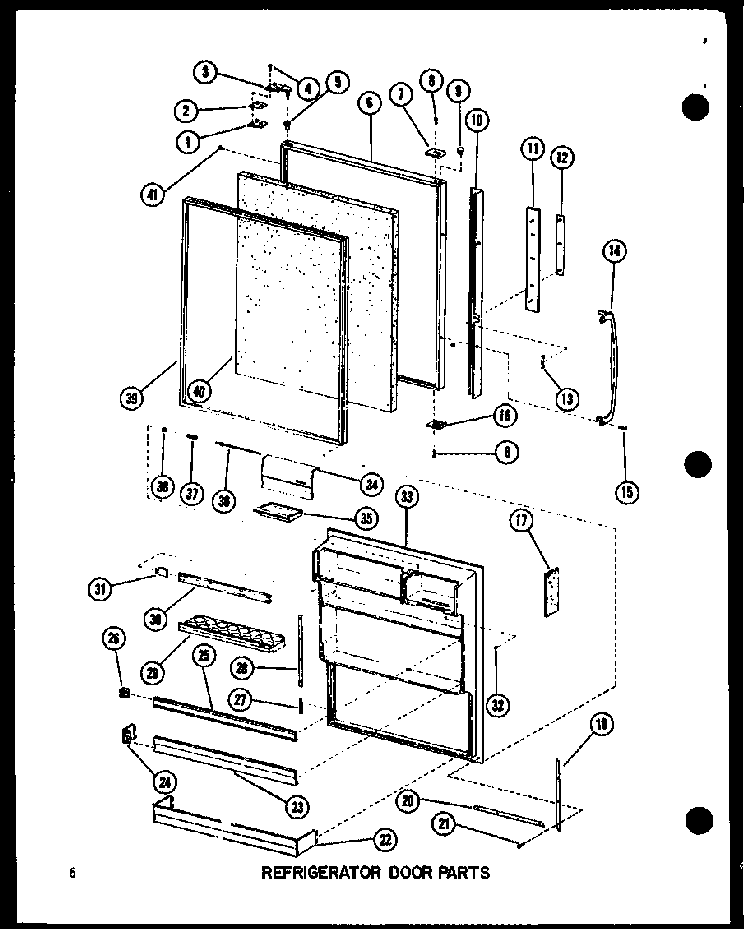 Refrigerator Door Parts Diagram and Parts List for BC20WC-P6023515WC  Amana Refrigerator
