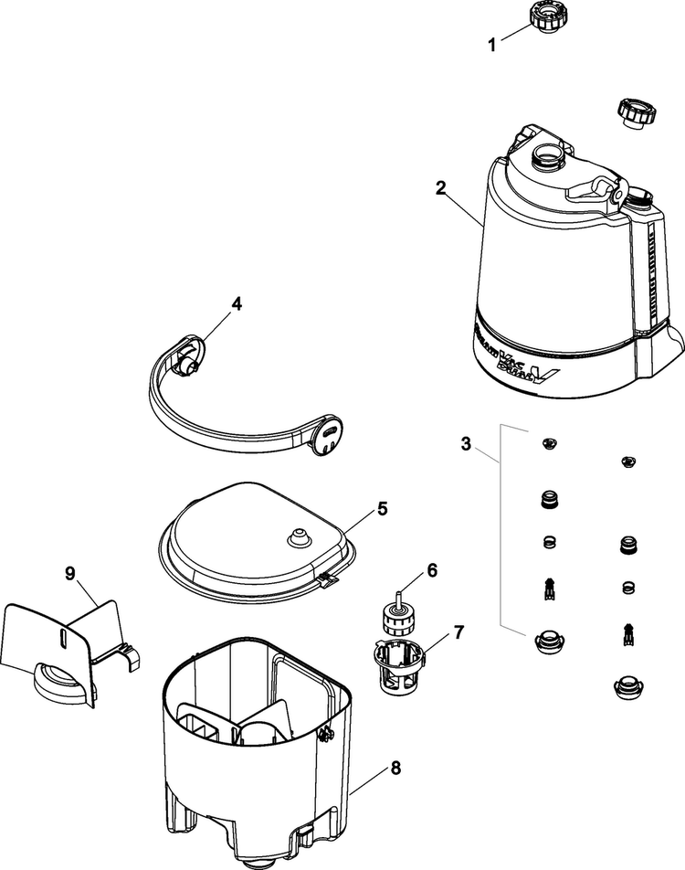 Tanks Diagram and Parts List for F7223-900  Hoover Carpet Cleaner